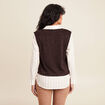 Pull effet 2-en-1 chemise marron fonc&eacute; femme