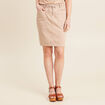 Jupe droite r&eacute;versible 2 poches taupe femme
