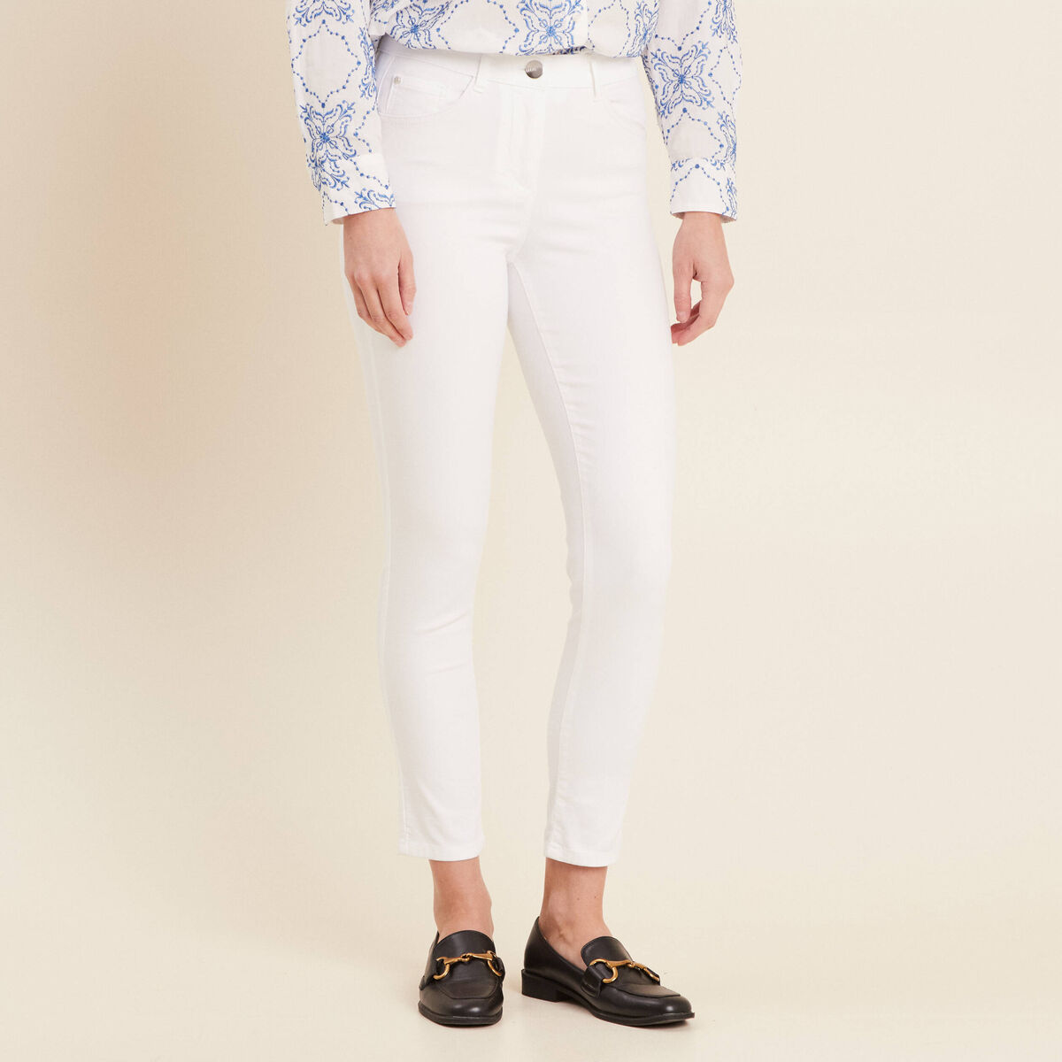Pantalon magique Le L&eacute;ger coupe ajust&eacute;e blanc femme