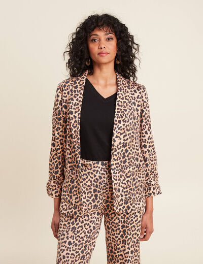 Veste esprit tailleur sable femme