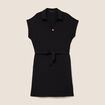 Robe droite courte manches courtes noir femme