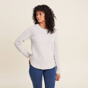 Pull manches longues gris clair femme