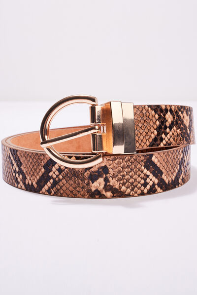 Ceinture réversible marron clair femme