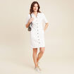 Robe droite en jean ecru femme