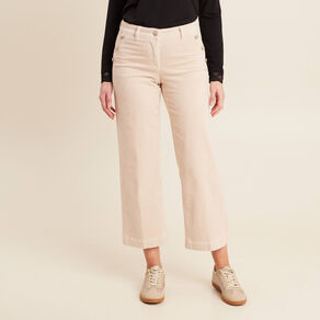 pantalon large velours cotele sable femme Pantalon large velours côtelé sable femme