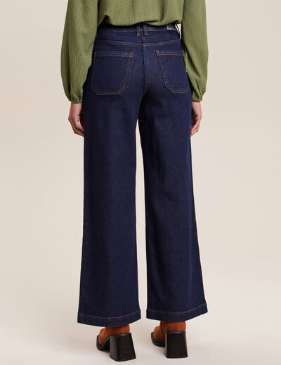 Jean large taille haute denim brut femme