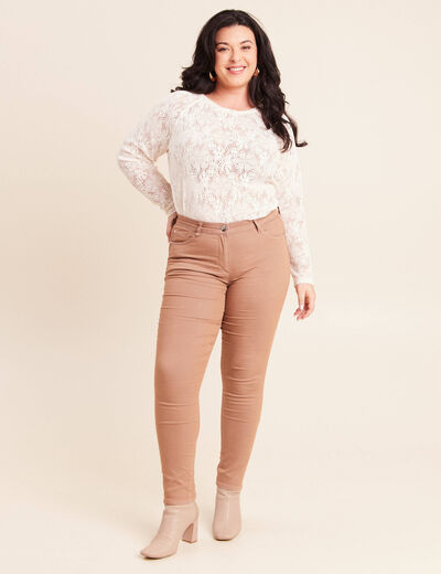 Pantalon magique Le L&eacute;ger coupe ajust&eacute;e marron femme