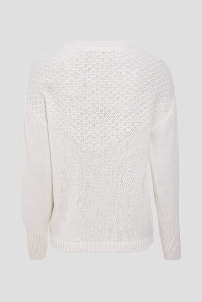 Pull manches longues ecru femme