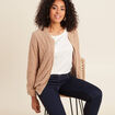Gilet r&eacute;versible ajour&eacute; sable femme