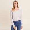 Pull manches longues gris clair femme