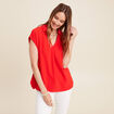 Blouse manches courtes rouge femme