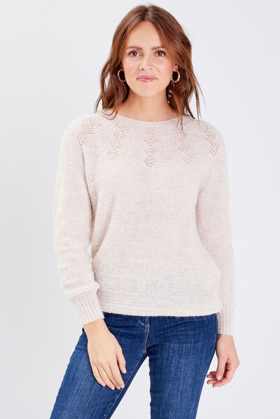 PULL CONFECTIONNÉ EN FRANCE creme femme