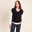 Pull sans manches noir femme