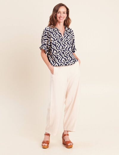 Chemisette manches courtes bleu femme