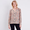 Blouse manches longues orange corail femme