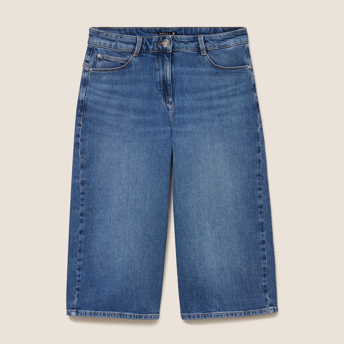 Jean large taille haute denim denim stone femme