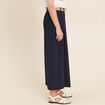 Pantalon jupe-culotte large bleu foncé femme
