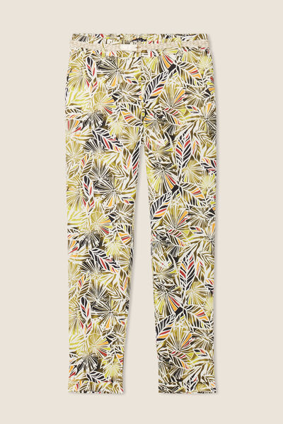 Pantalon à ceinture vert femme