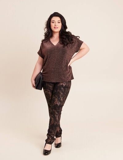 Pantalon ajust&eacute; noir femme