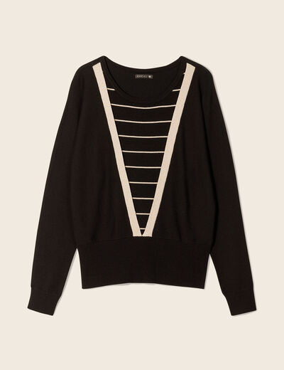 Pull manches longues noir femme