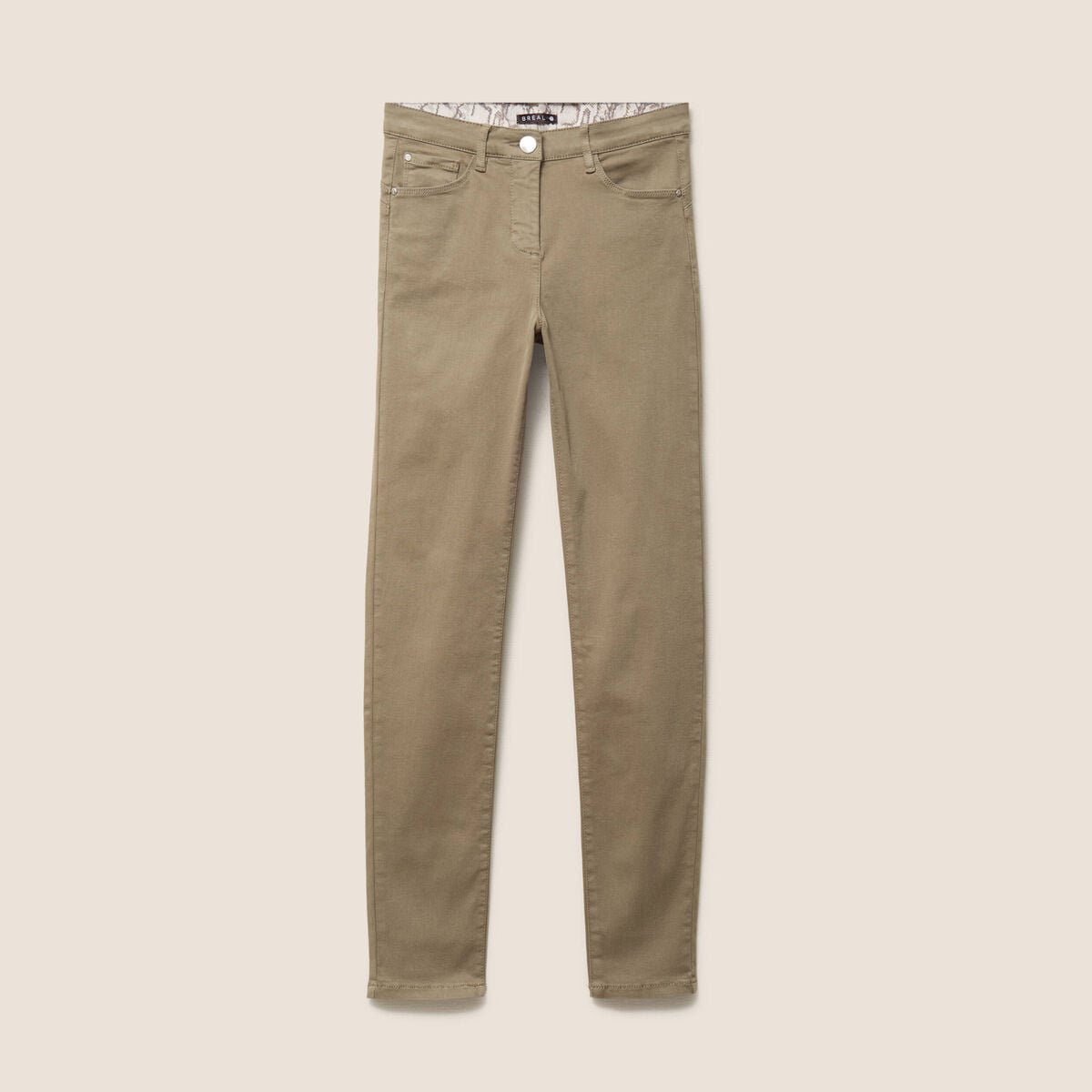 Jean magique L'Unique coupe ajust&eacute;e vert kaki femme
