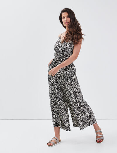Combinaison pantalon ample noir femme