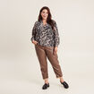 Blouse manches longues marron clair femme