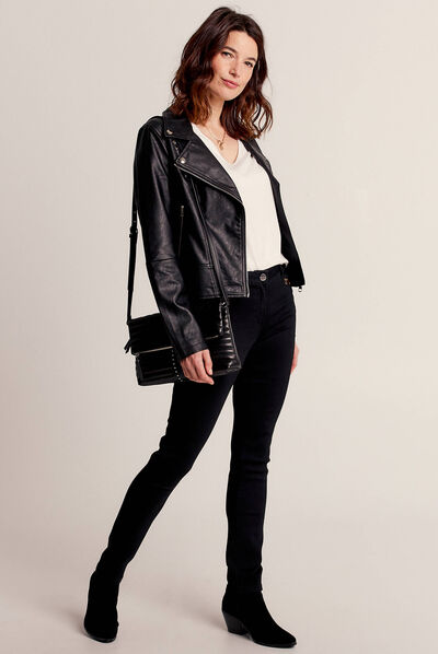 Veste perfecto simili cuir noir femme