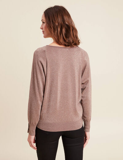 Pull manches longues couleur cuivre femme