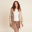 Parka d&eacute;perlante manches longues sable femme