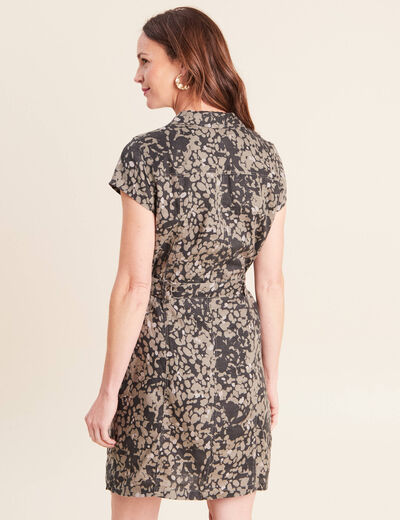 Robe droite zipp&eacute;e vert femme