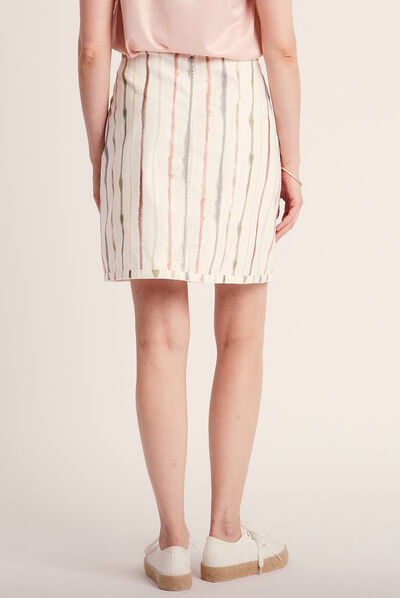 Jupe droite réversible blanc femme