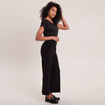 Pantalon coupe large &agrave; pinces noir femme