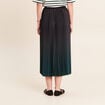 Jupe midi patineuse pliss&eacute;e vert fonc&eacute; femme