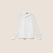 Chemise ample voile doubl&eacute;e col chemise ecru femme