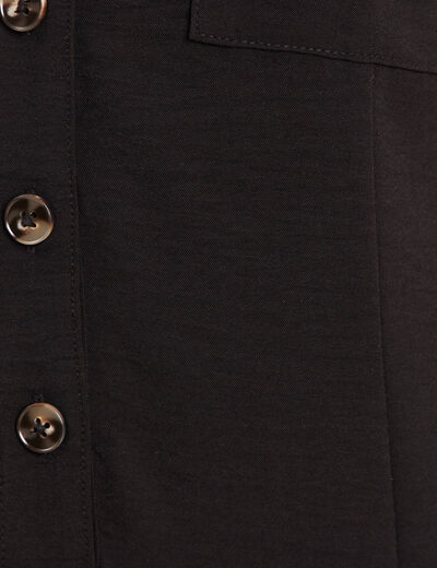 Robe longue évasée noir femme