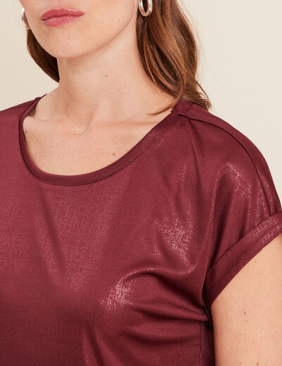 T-shirt manches courtes bordeaux femme