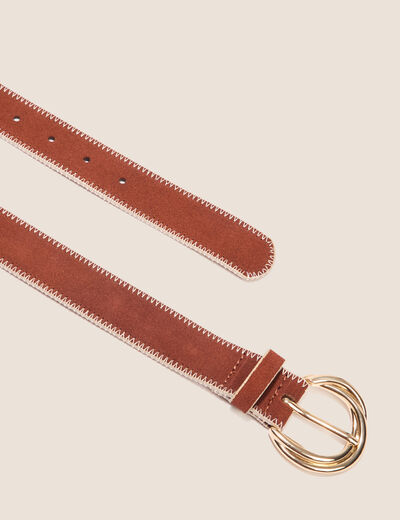 Ceinture suédine vieux rose femme