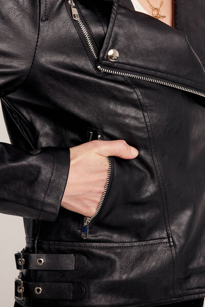 Veste perfecto simili cuir noir femme