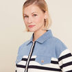 Pull manches longues bleu femme