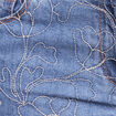 Jean coupe droite 7/8&egrave;me taille bascul&eacute;e denim double stone femme