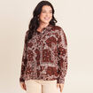 Chemise fluide manches longues marron femme
