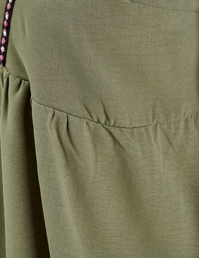 T-shirt manches longues vert kaki femme