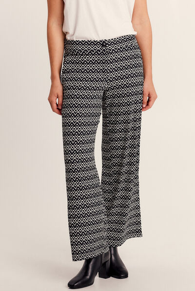Pantalon flou fluide noir femme