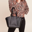 Sac en bandouli&egrave;re doubl&eacute; noir femme