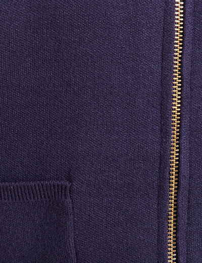 Gilet droit court sans manches bleu marine femme