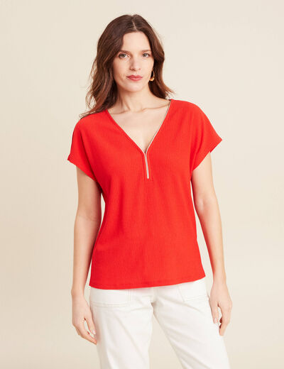 T-shirt manches courtes orange foncé femme