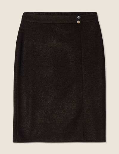 Jupe droite irisée noir femme