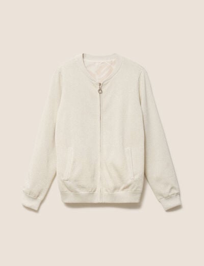 Gilet r&eacute;versible esprit bomber blanc femme