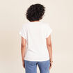 T-shirt col v manches courtes ecru femme